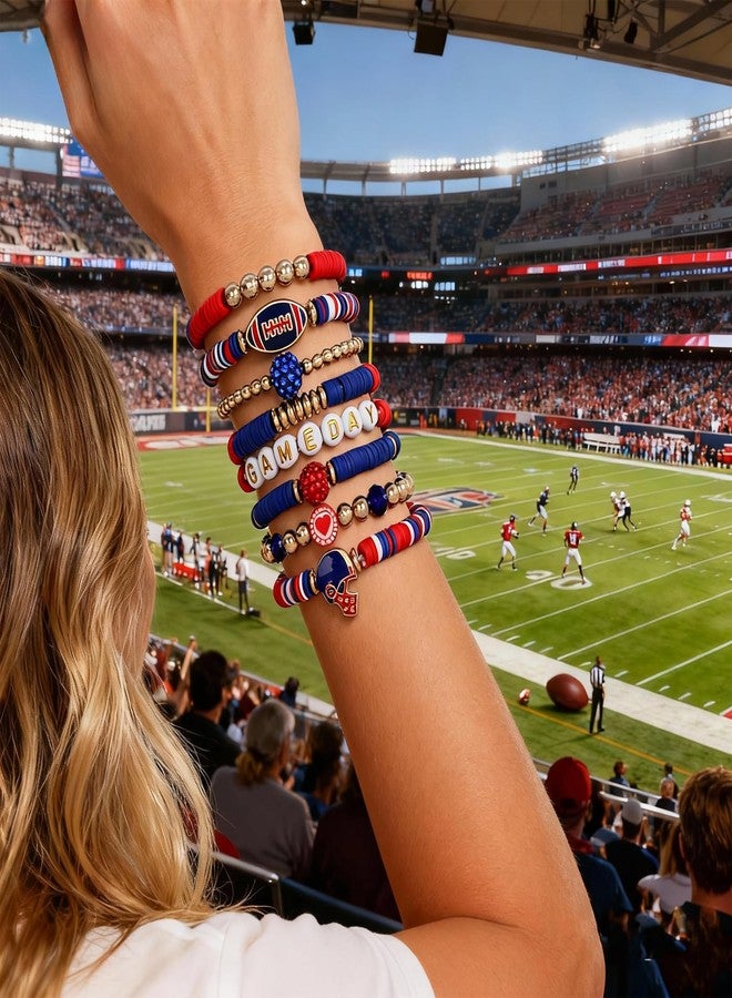KUANG! Game Day Football Charm Bracelet Stackable Sports Jewelry for Moms Dads Football Fans Gifts - Image 5